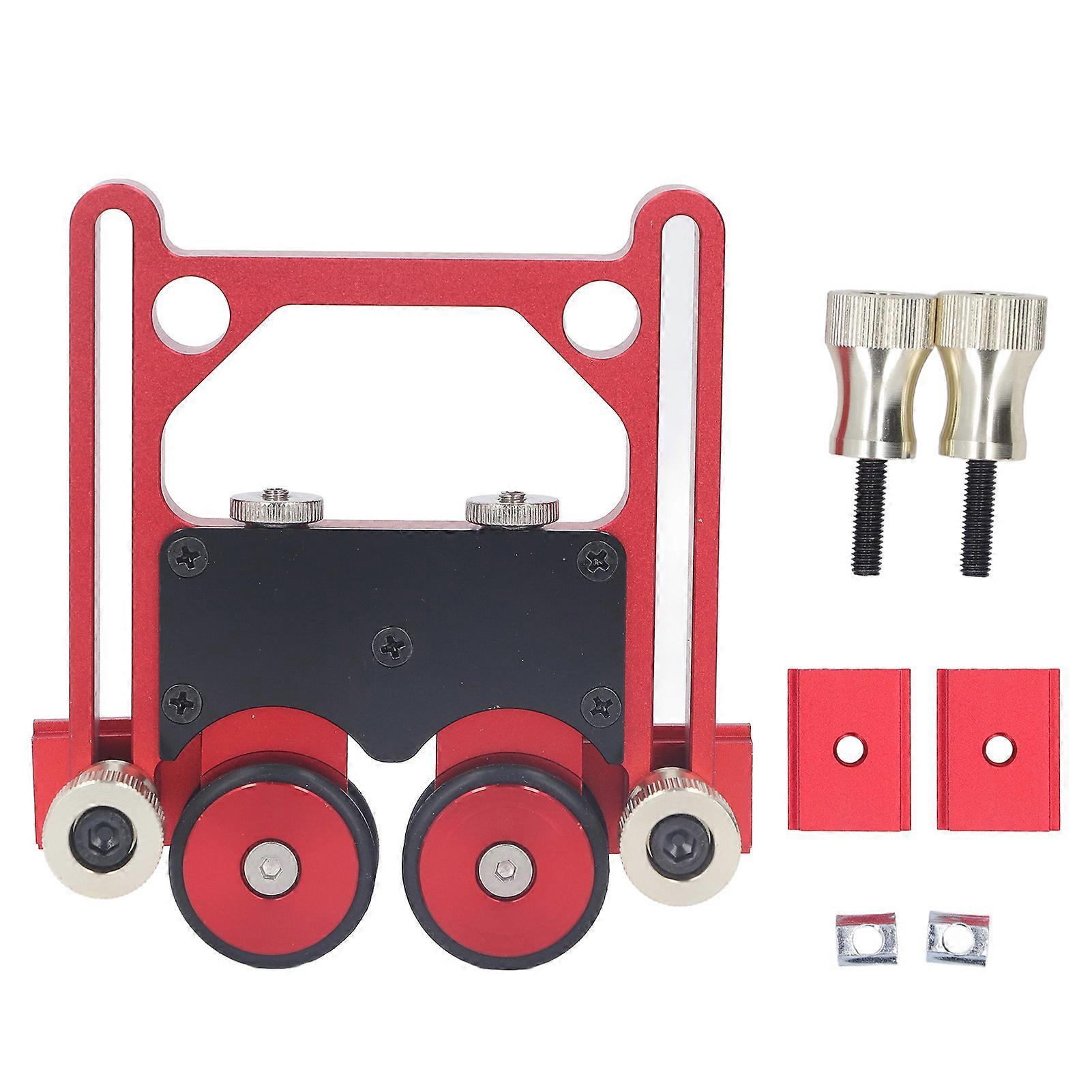 Scie circulaire à table, rouleau de guidage d'alimentation coulissant à double roue pour travail du bois, outil auxiliaire pour planche à plumes