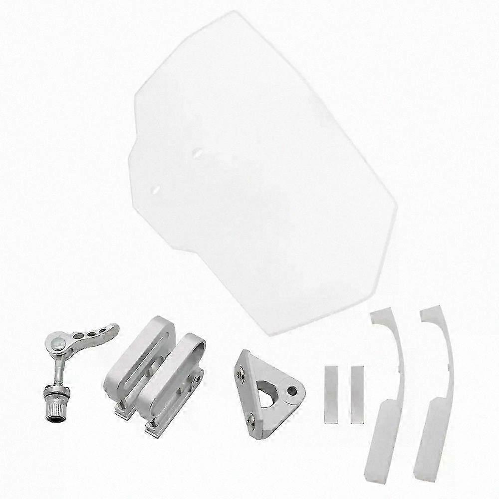 Universal Motorcycle Windshield Extension with Adjustable Airflow Deflector and Decals for Enhanced Wind Protection