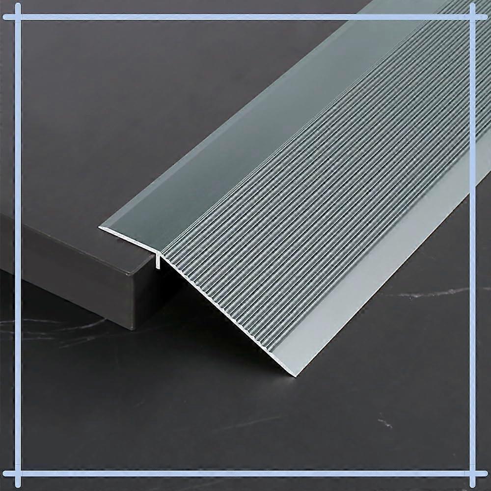 Floor Transition Strip Aluminum Threshold Ramp For Wood To Tile, 4Inch Wide, Height 13.5 cm, Iron Gray 90 cm