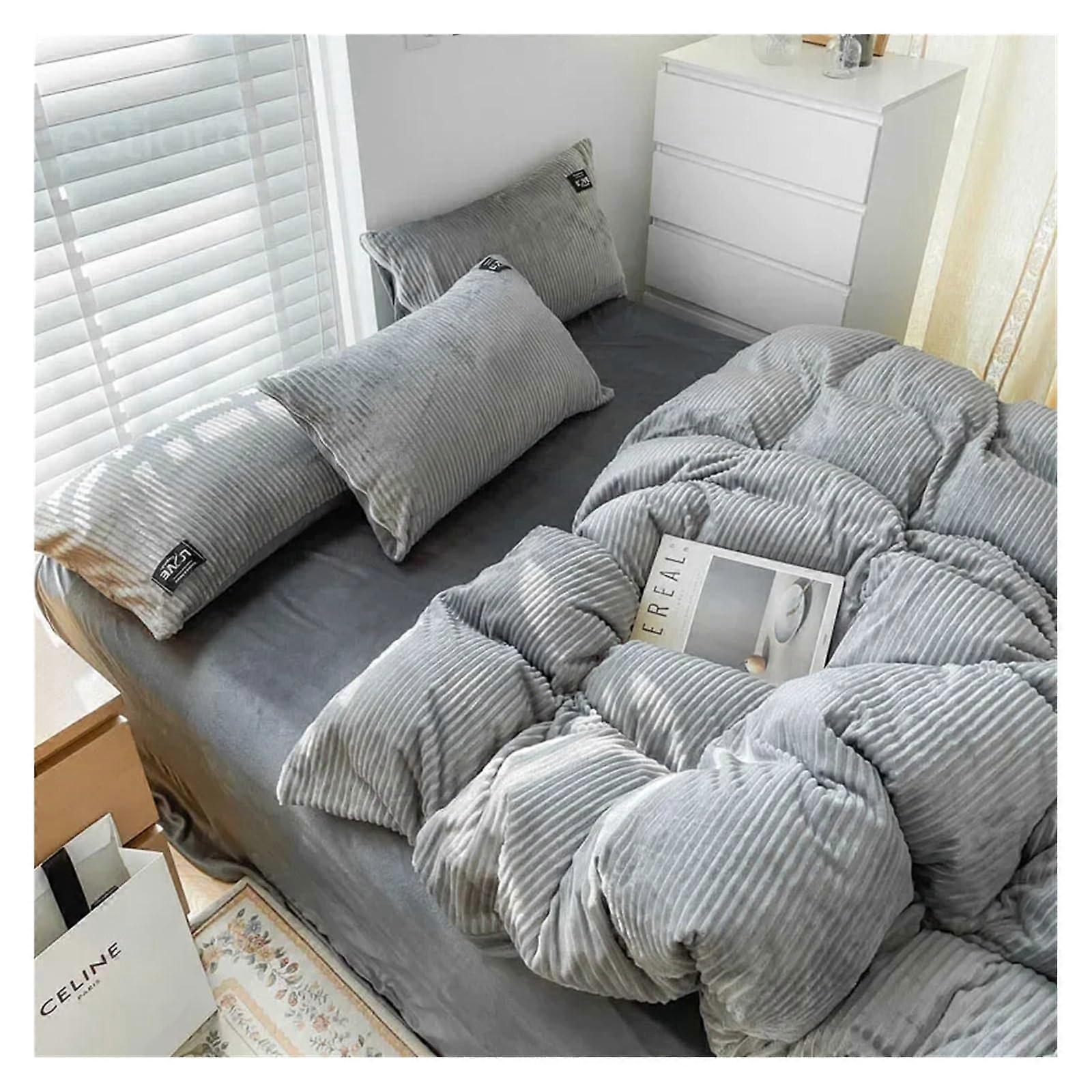 Flannel Bedding Duvet Cover Set, Winter Warm, 200x230 cm, 3 Pieces, Single, Double, Queen, King Sizes