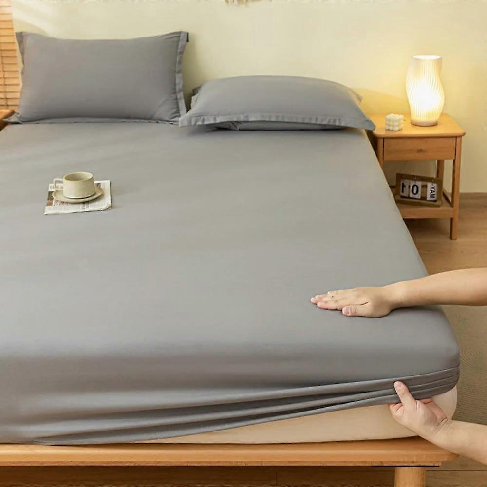 Fitted Sheet 200x220 Cm, Plain, SkinFriendly, Elastic Bedsheet, Bed Cover, 1 Pc, No Pillowcase
