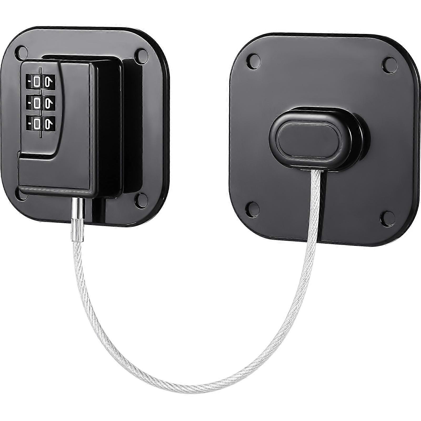 Black Mini Fridge Lock Password Safety Lock for Cabinet and Drawer 3Pcs