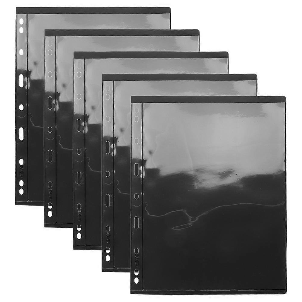 Stamp Album Pages for Storage 50Pcs Black Pet Sheets with 9 Hole Binding