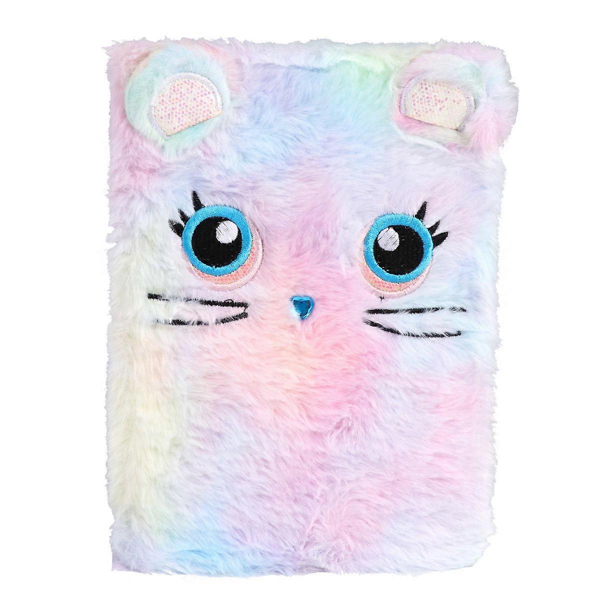 Cartoon Writing Journal Fuzzy Notebook Students Supplies Rectangular Shape For School Use 1Set