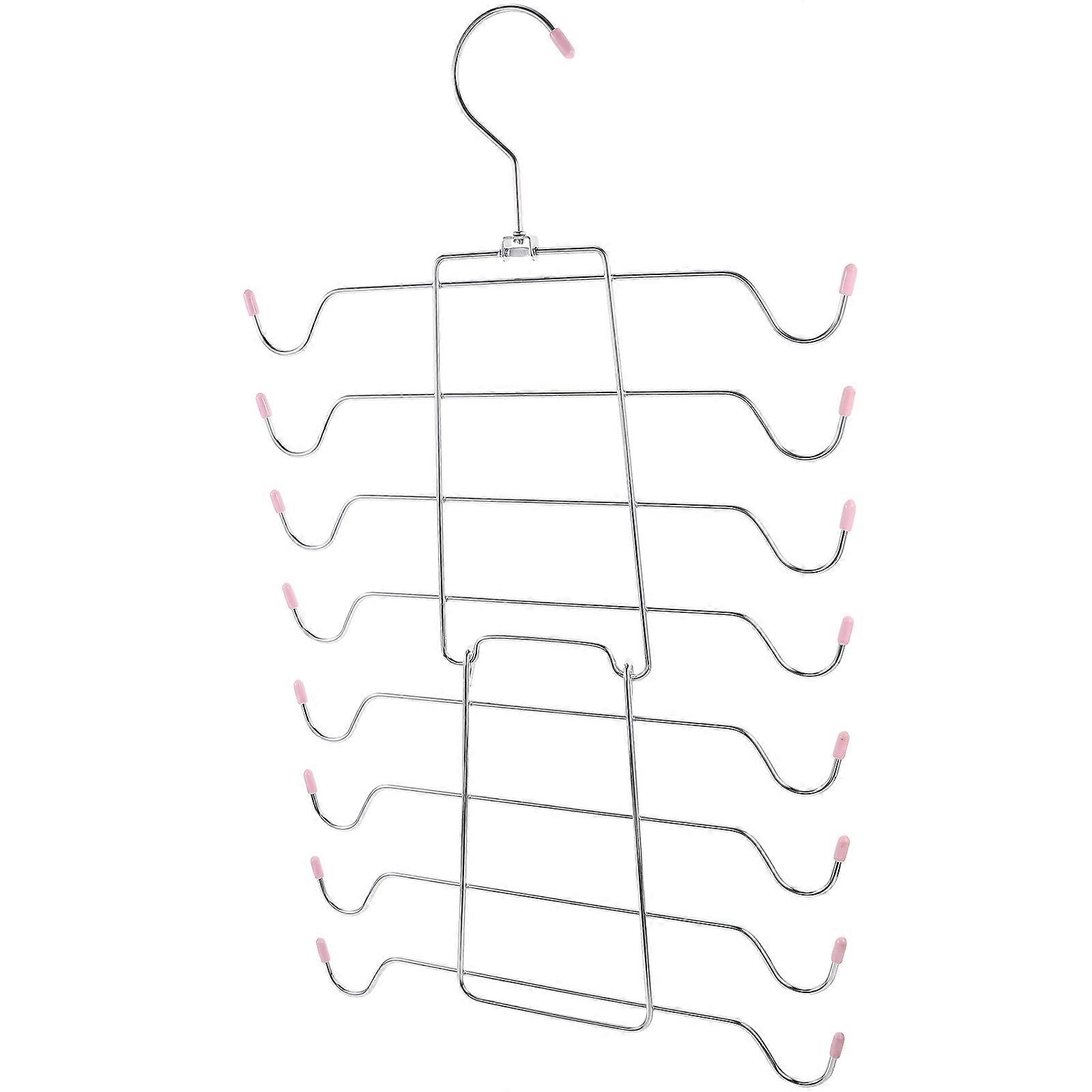 Closet Organizer For Bra Storage 4Pcs Foldable Iron Hanger Designed For Home Storage And Closet Use In Pink