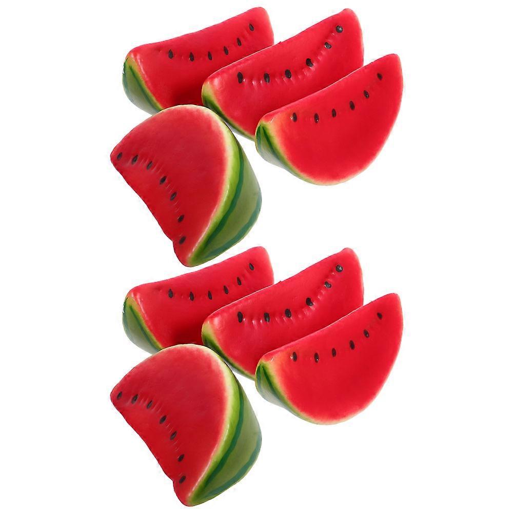 Simulated Watermelon Slice Decoration Foams Red for Home Table 8Pcs