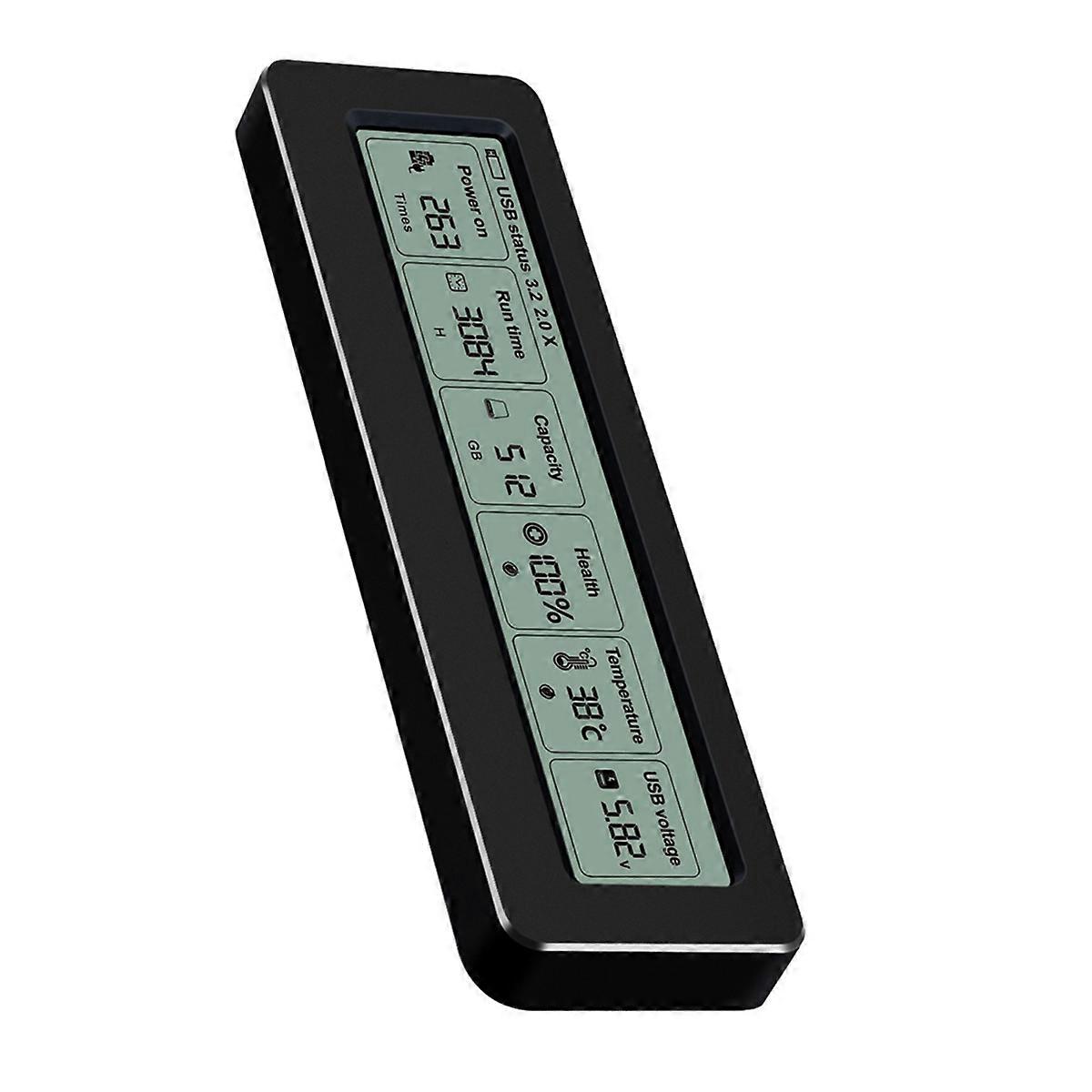 M2 SSD Case M.2 NVMe NGFF SSD Enclosure with Display Screen Intelligent Digital 10Gbps USB 3.2 Gen2 External Disk Box