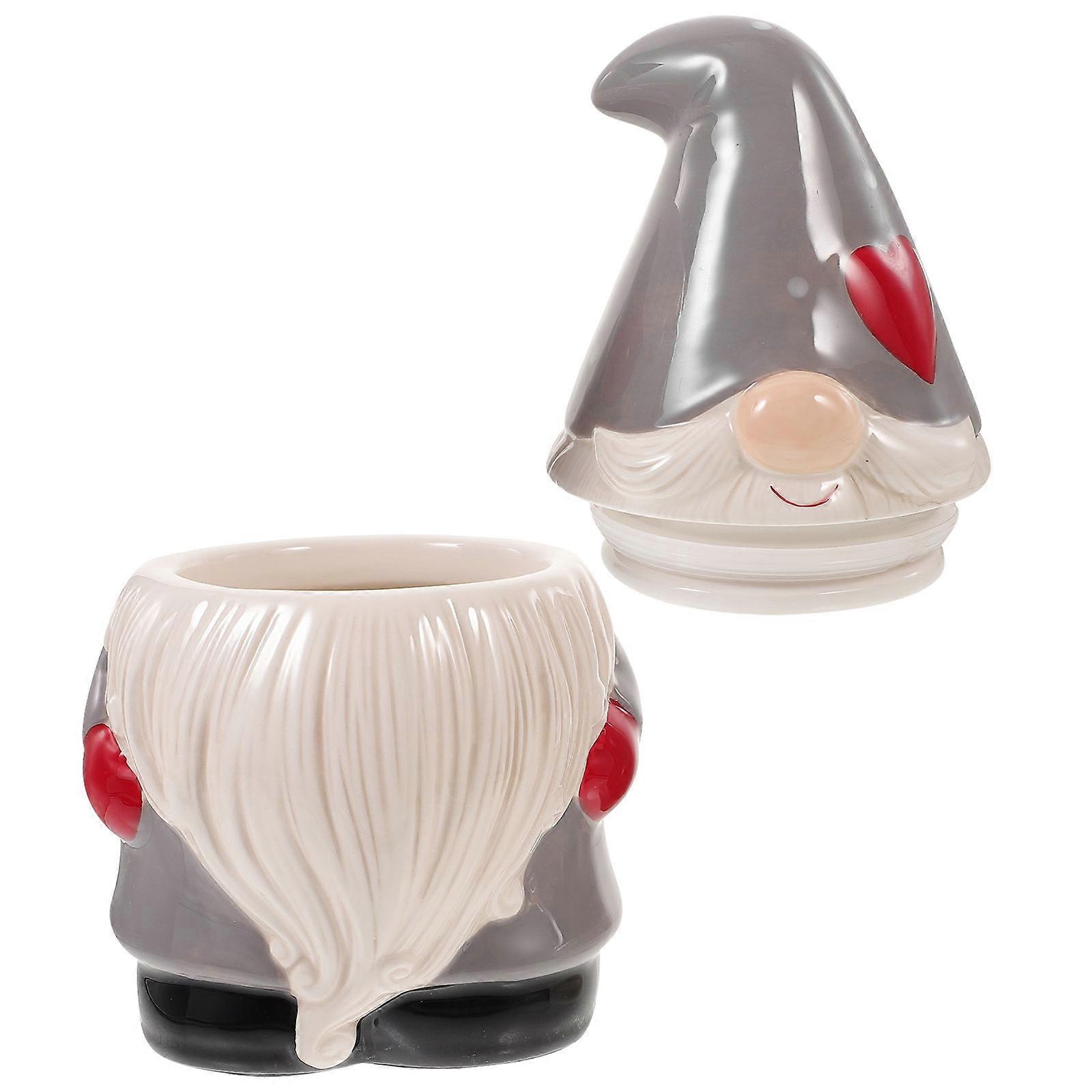 Xmas Storage Jar 2Pcs Suitable For Home Users At Coffee Made Of Food Safe Ceramic In Santa Claus Shape