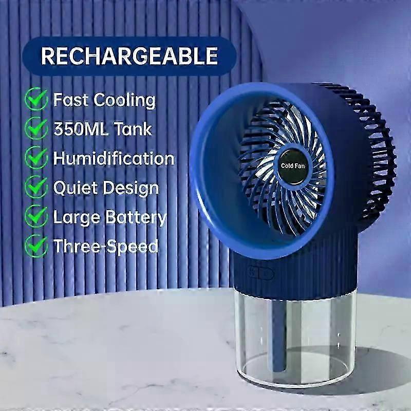 Humidify Spray Fan With Air Humidifier 350ml Table Fan 1500mAh Usb Rechargeable Portable Fan Essential Diffuser Night Light