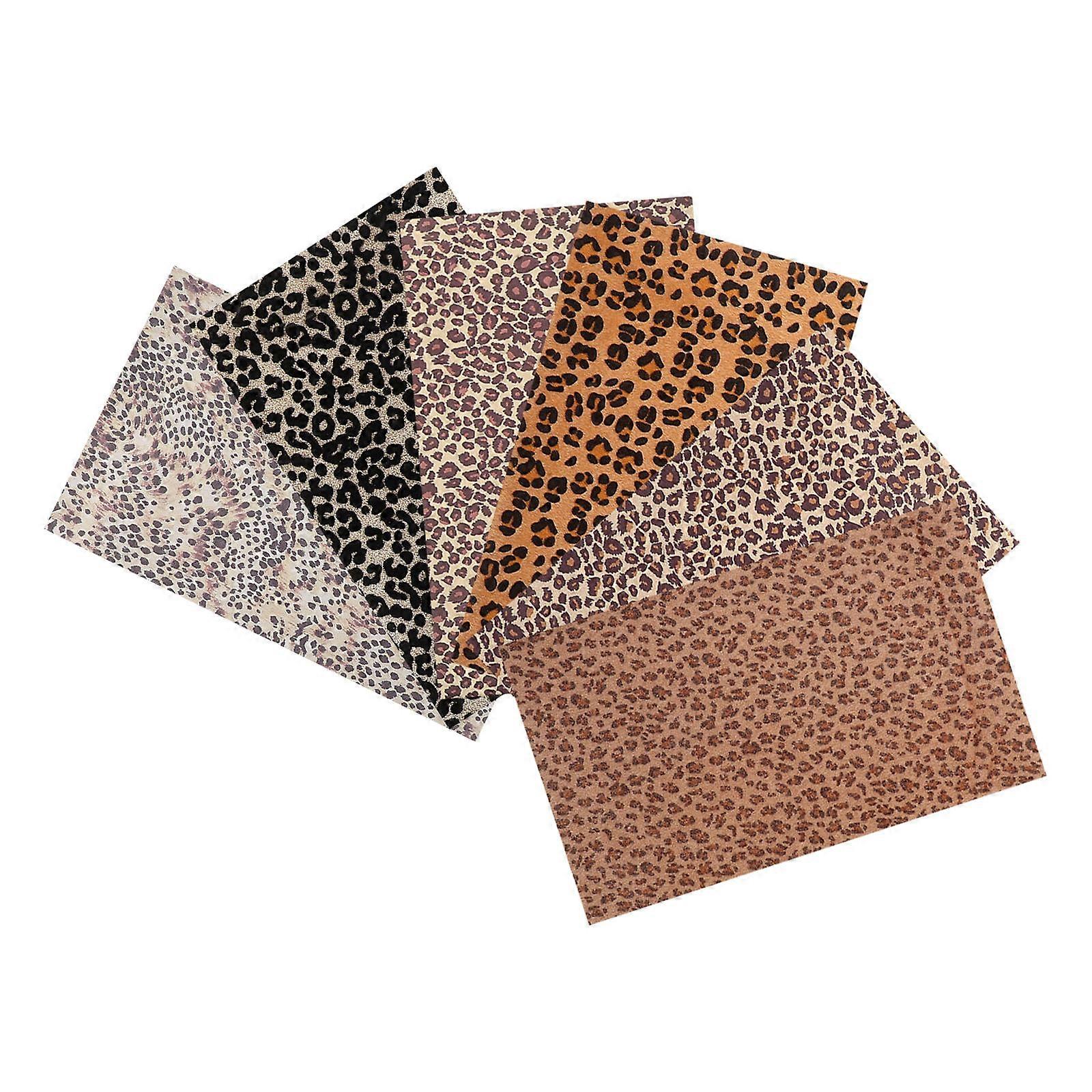 DIY Material Leopard Pattern Sheet for Craft 12Pcs