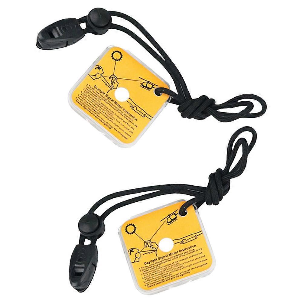 Reflective Signal Mirror 8 Pcs Portable Emergency Tool For Outdoor Enthusiasts Equipped With Lanyard Ideal For Hiking Camping And Kayaking