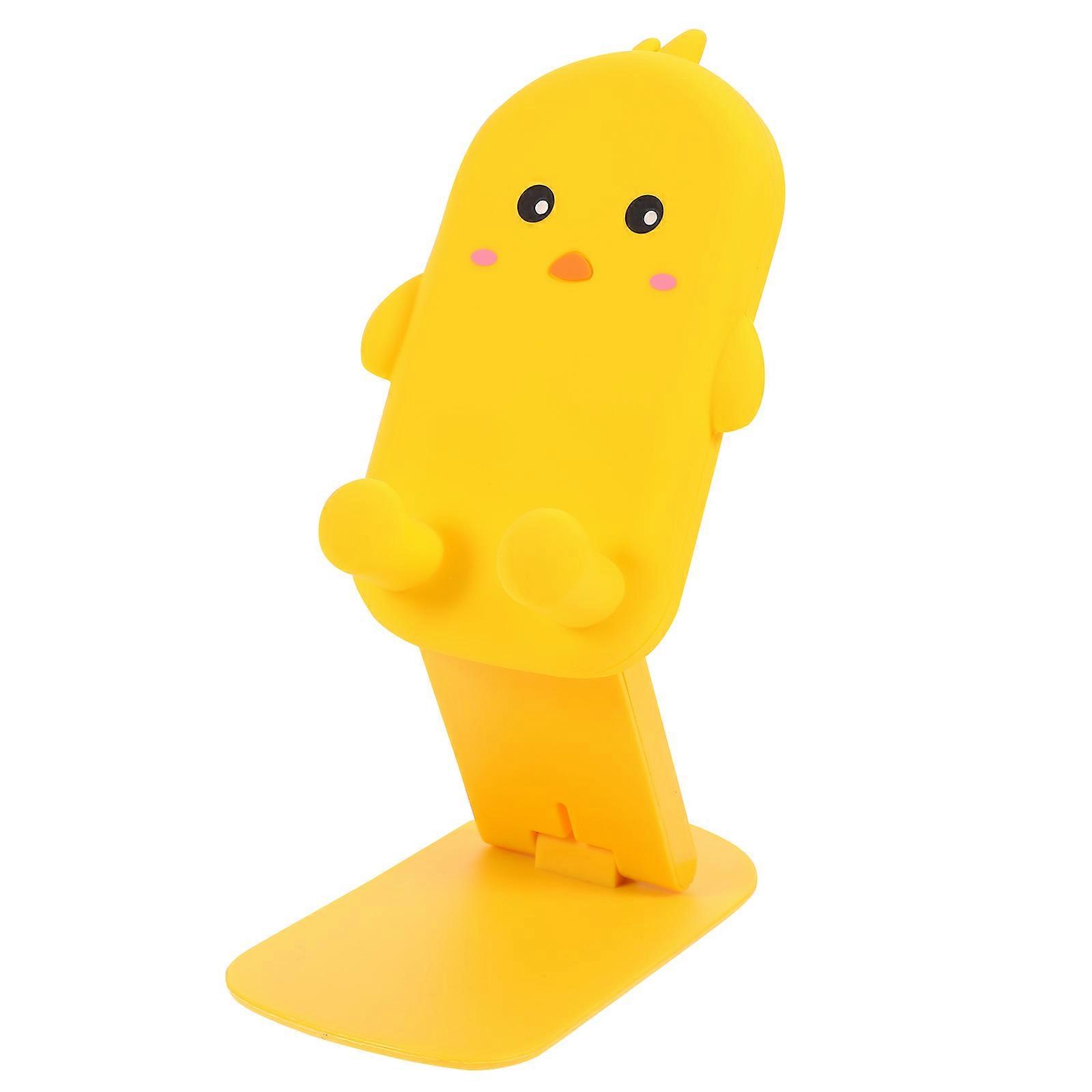 Creative Cell Phone Stand Holder for Adjustable Use 2Pcs Yellow Foldable