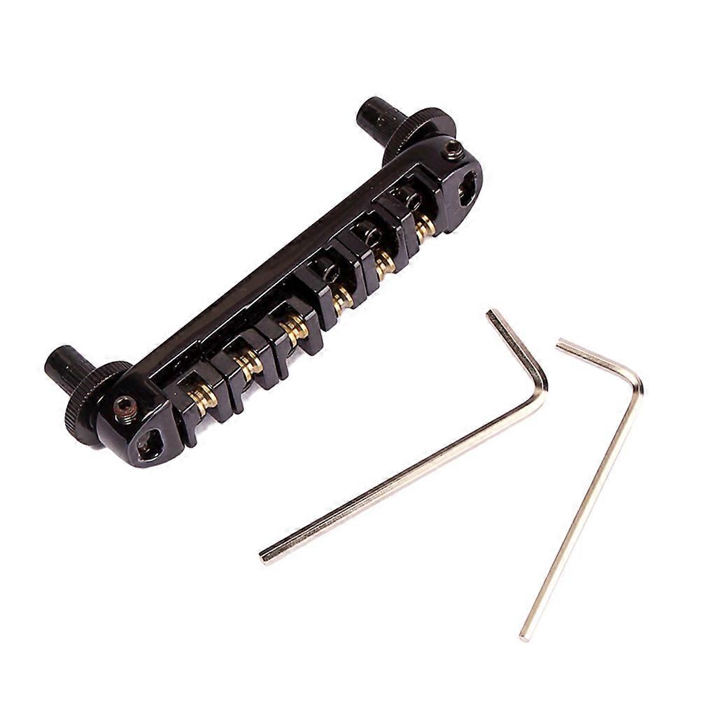 Locking Guitar Roller Saddle Bridge for with Wrench Black