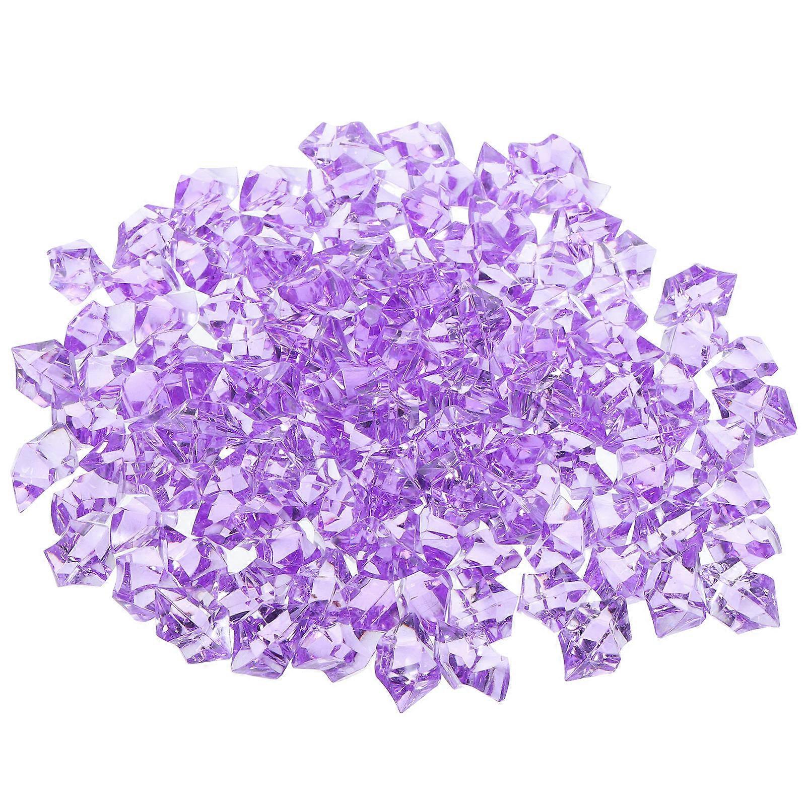 Acrylic Crystal Stone Fake Ice Cubes for Decor 3Pcs 1 Bag Violet Simulation