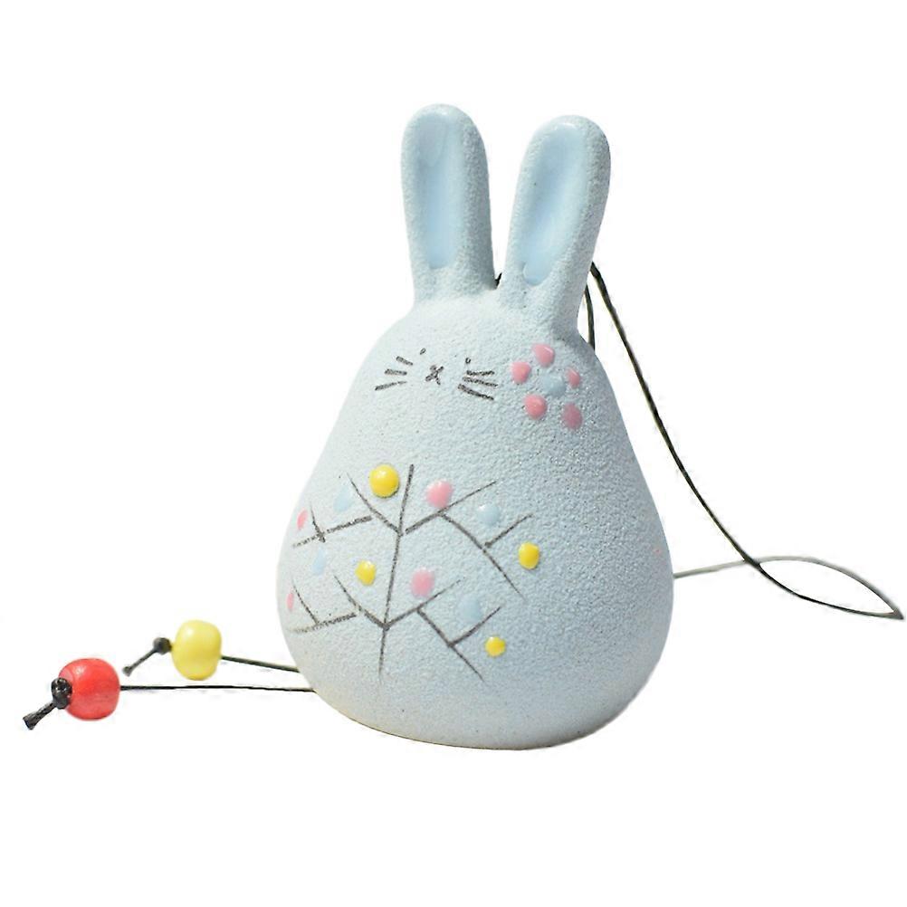 Hanging Decorations Ceramic Rabbit Wind Chimes for Room Decor 3Pcs