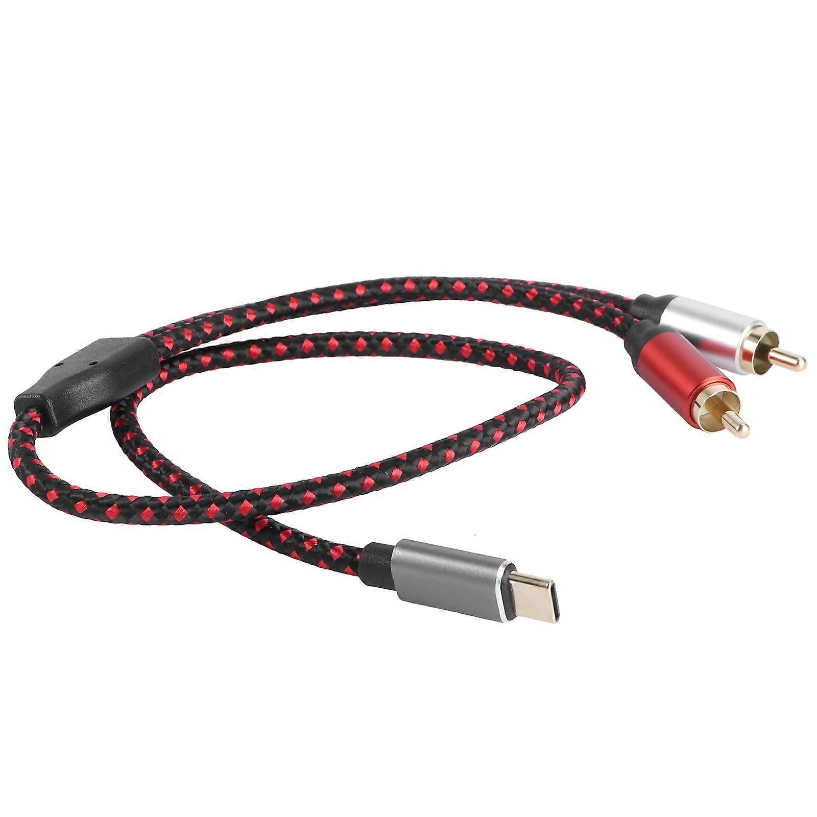 Type C to Audio Cable for Phone 3Pcs Red with Aluminum Alloy
