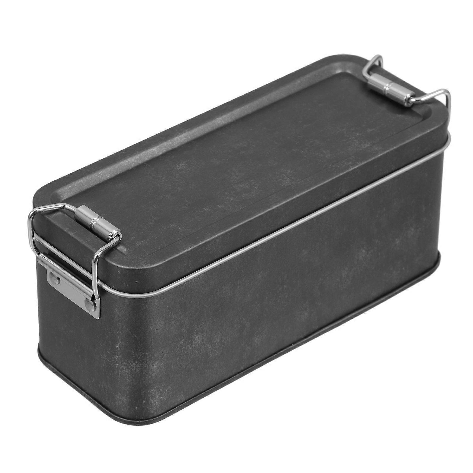Tinplate Rectangular Storage Box With Lid For Cookies Packaging Ideal For Home Use 15.00X6.50X6.00CM Storage 2Pcs