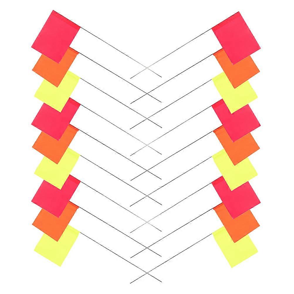 30Pcs Landscape Marking Flags for Survey Sprinkler Irrigation Boundary Identification Assorted Color Pvc Steel