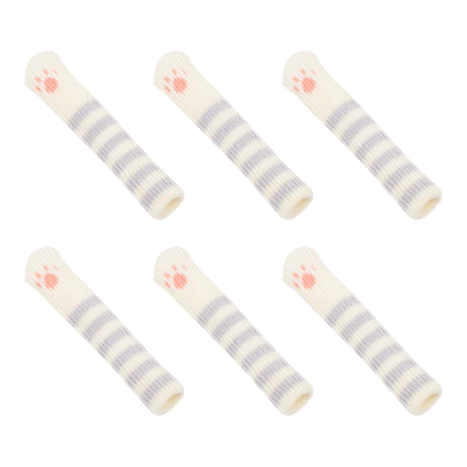 Knitted Door Handle Protector for Anti-Collision 6Pcs Grey Covers