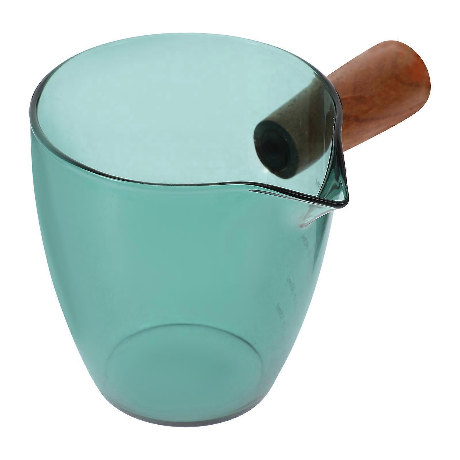 Stylish Glass Coffee Pitcher With Wood Handle Ideal For Courtyard And Party Use In Green 2Pcs
