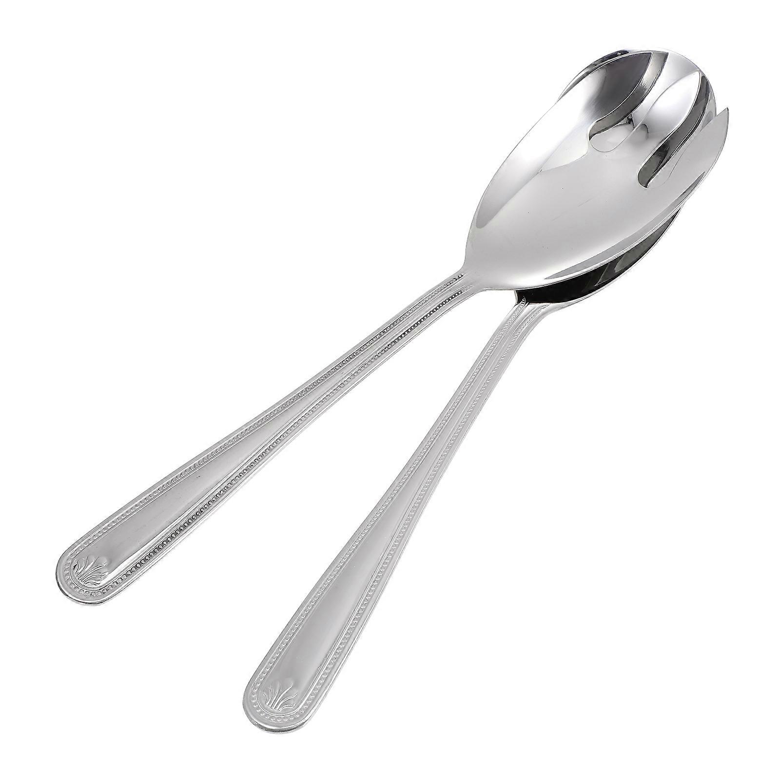 Spoon Stainless Steel Salad Fork for 4Sets Kitchen Salad Server
