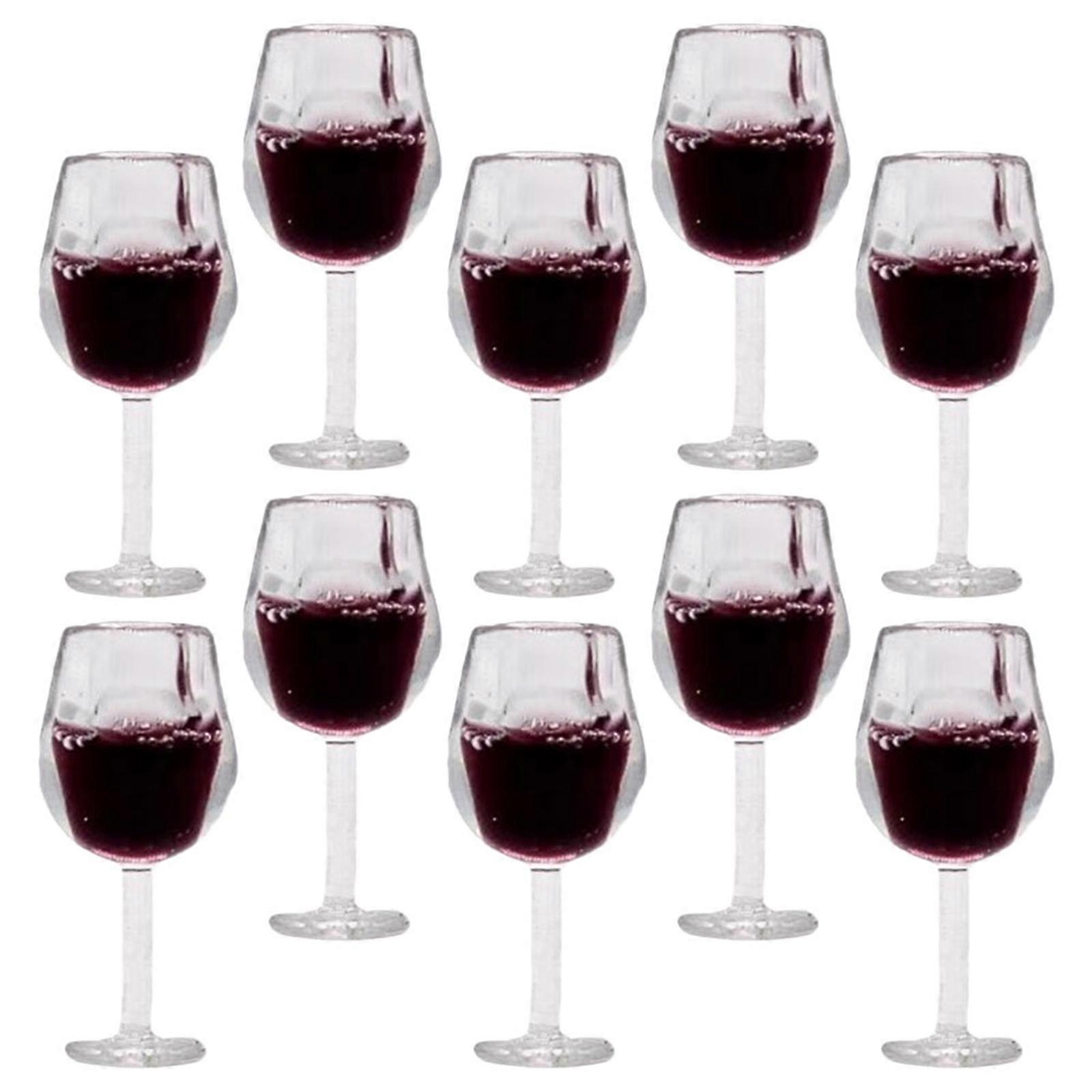 Micro Landscape Goblet Glasses 30Pcs Decorative Cup Shape for Hobbyists and Collectors in Dark Red