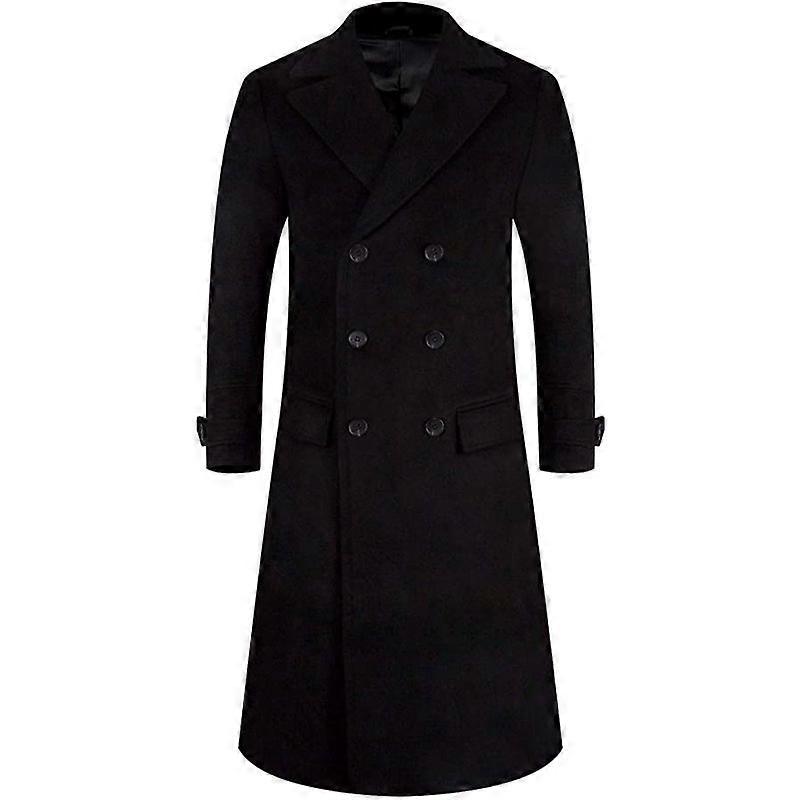 Minglan Mens Wool Coats Thick Long Coats Winter Jacket Elegant Outwear Wool Trench Coat