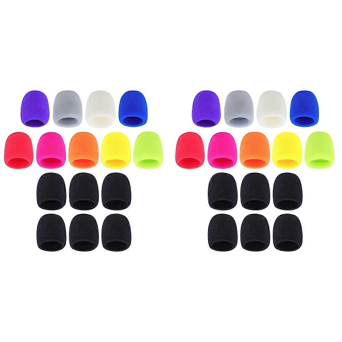 Colorful Foam Microphone Cover 30 Pack Thick Handheld Stage Microphone Windscreen Foam Cover for Kar