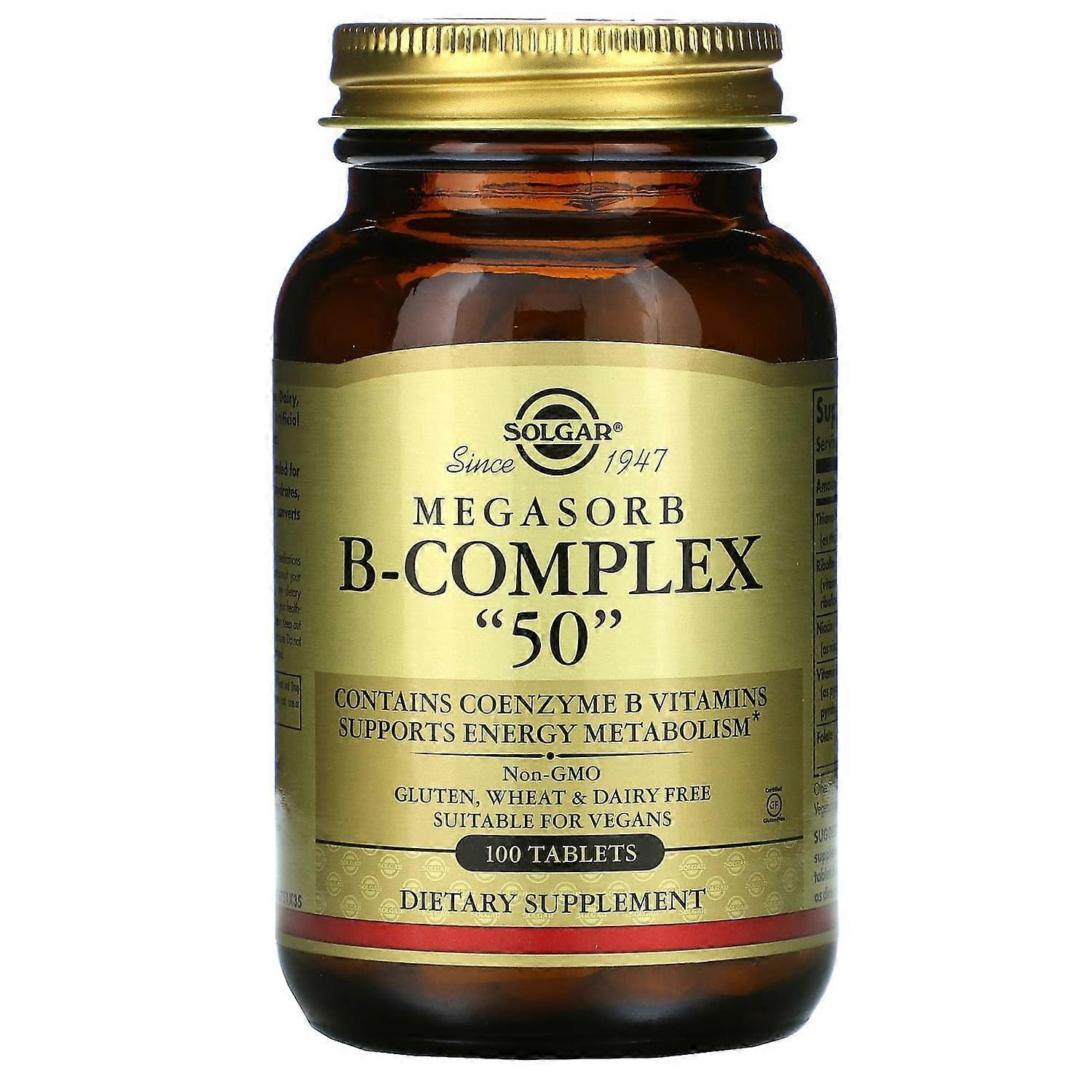 Solgar, Megasorb B-Complex "50", 100 Tablets