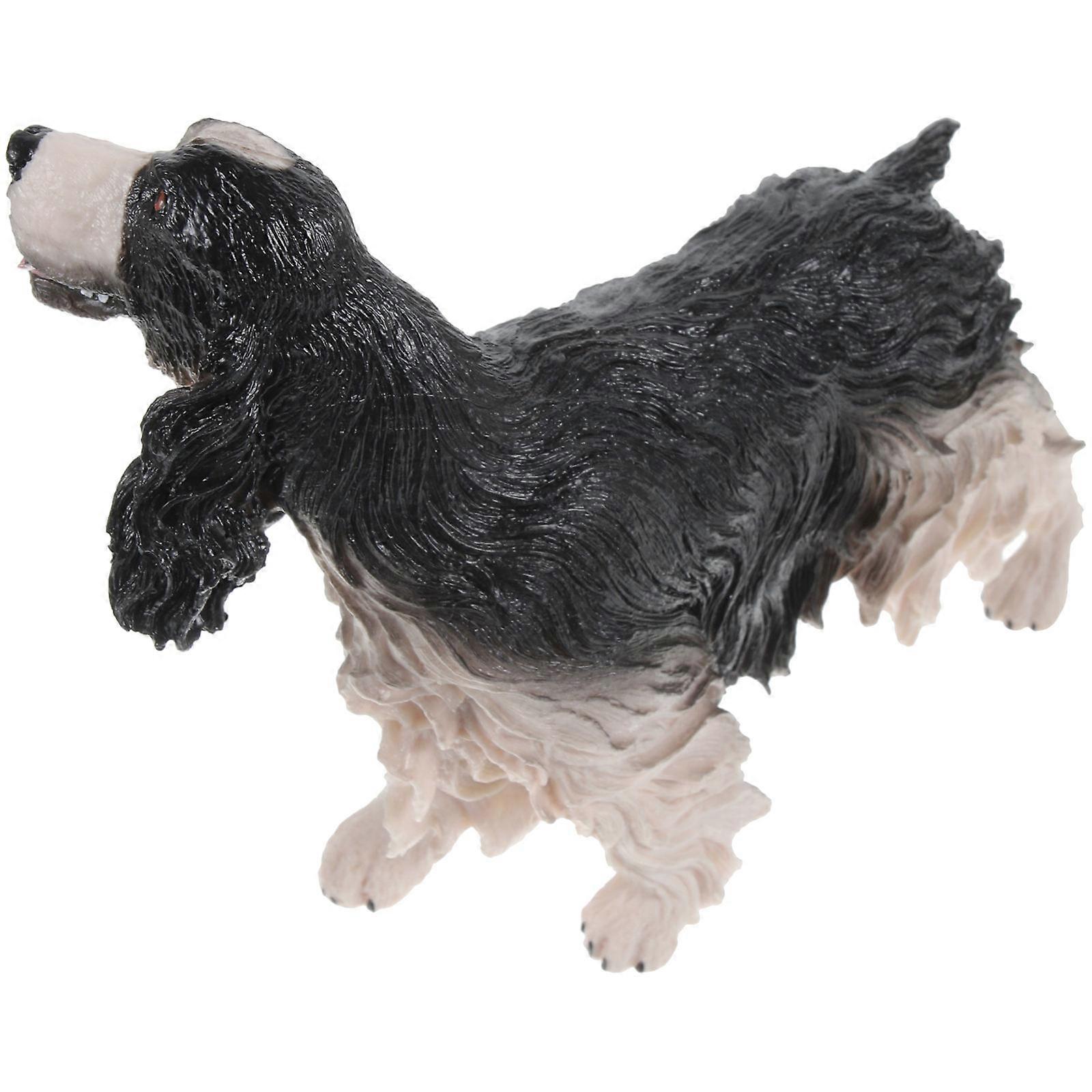 Simulation Dog Statue Plastic Dog Figurine for Decoration 2Pcs