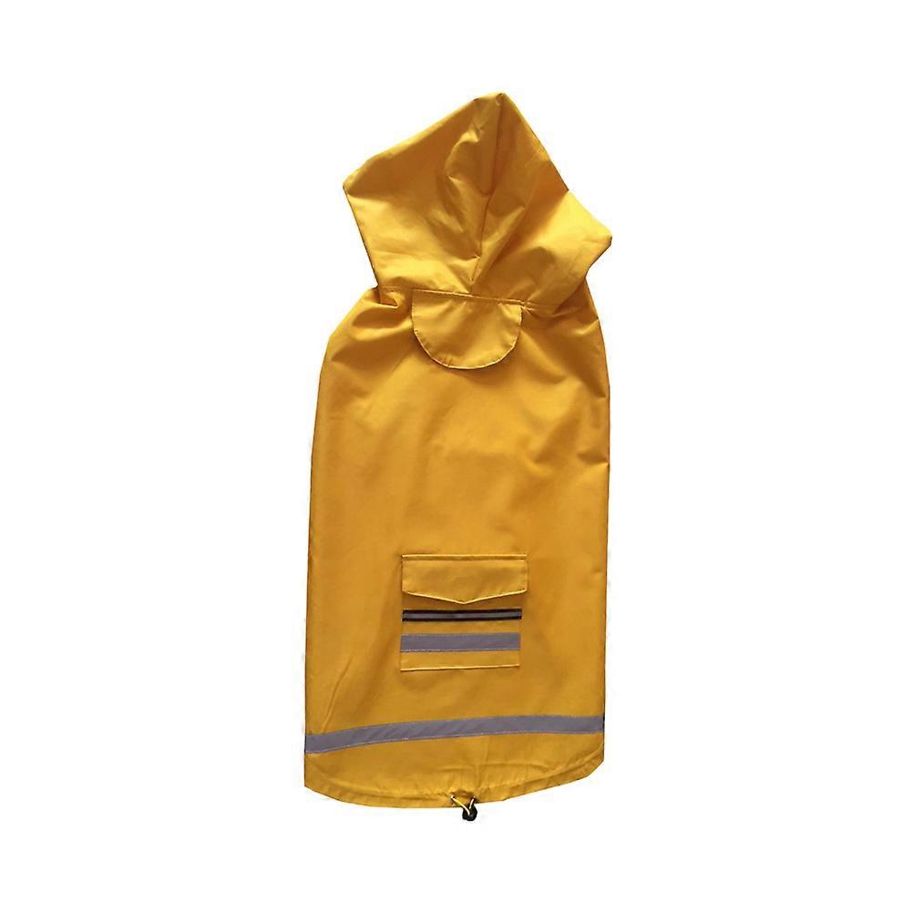 Dog Rain Coat Waterproof Function for Medium Large Pets Reflective Yellow