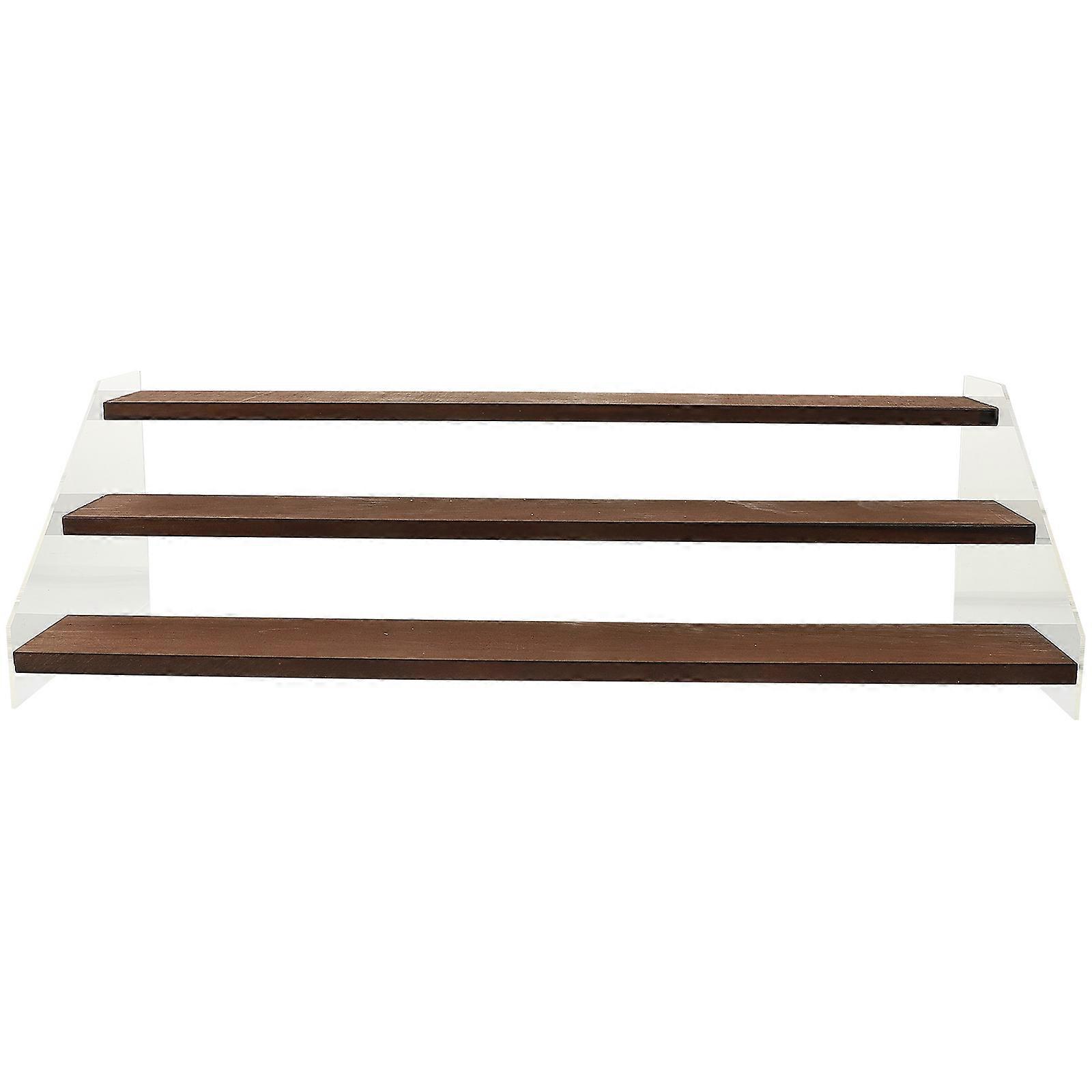 Wood Display Riser Ladder Design Organizer for Statuettes Multi Color Display 1 Set