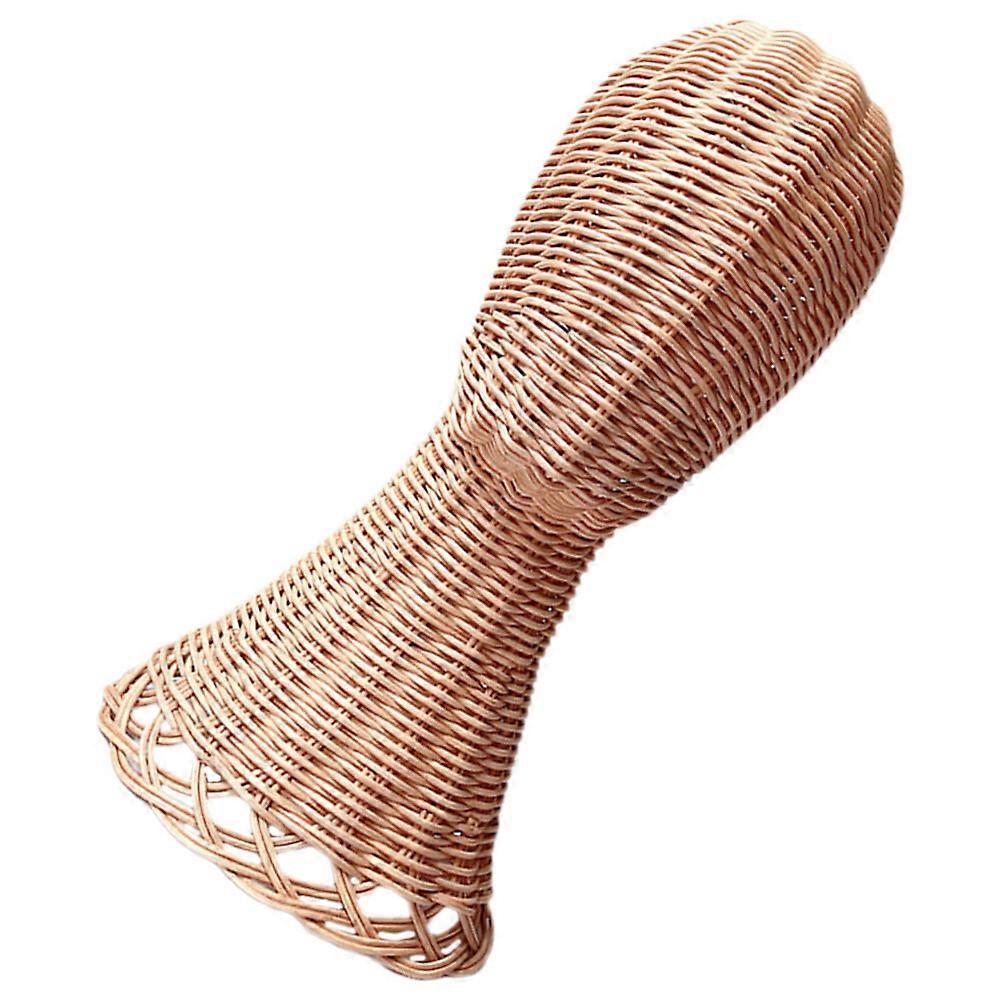 Rattan Hat Display Rack for Hat Holder 2Pcs Chocolate Woven Cap Stand