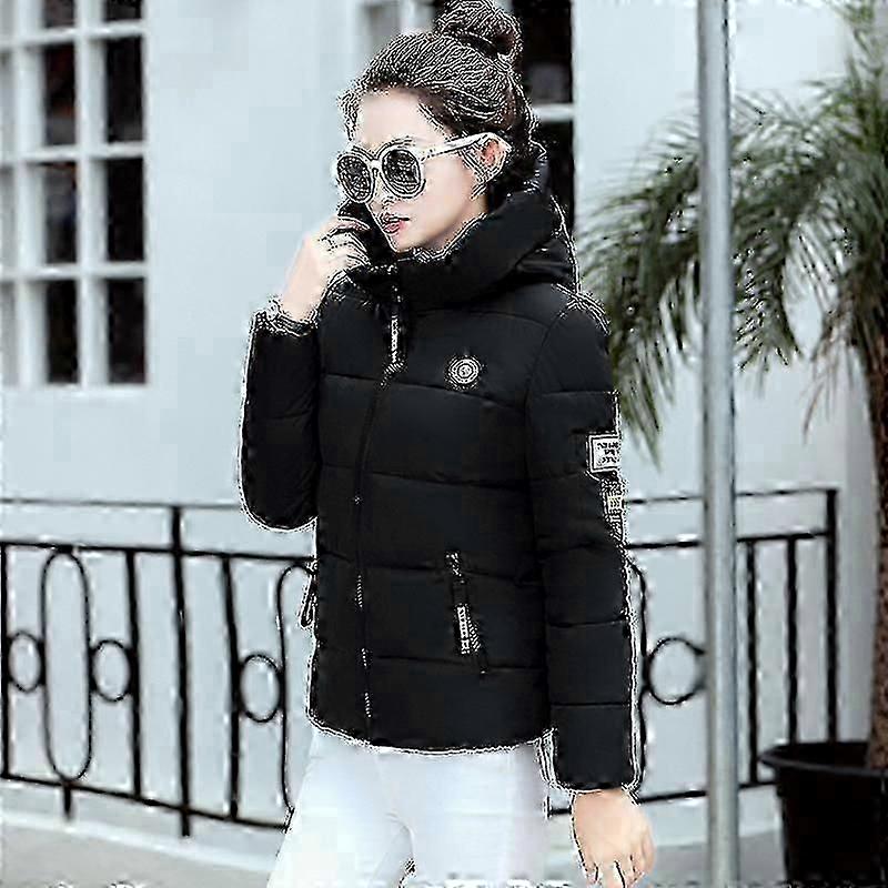 Doudoune femme Parka en coton à capuche et col fourrure courte Veste matelassée - Bon état