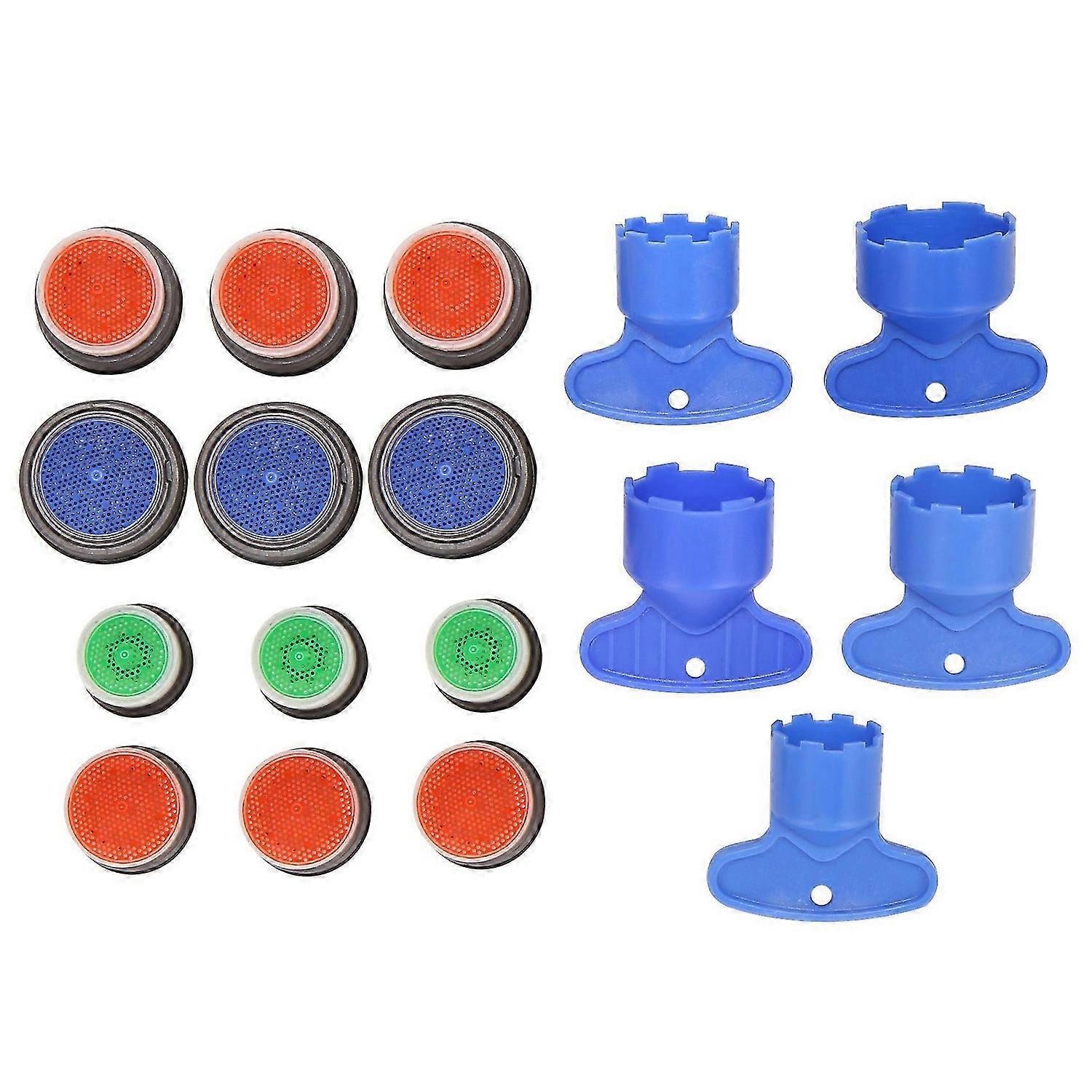 12 Pieces Faucet Aerator for Cache Aerators and 5 Pieces Cache Faucet Aerator Key Removal Wrenches,