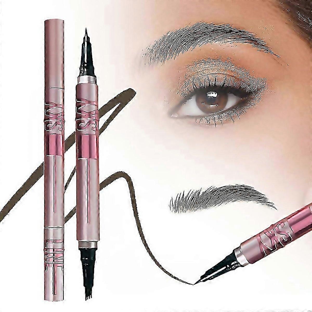 For Microblading Eyebrow Pen 4 Fork Tip2 In 1 Dualended Eye Brow Pencils With Precise Brush Create N