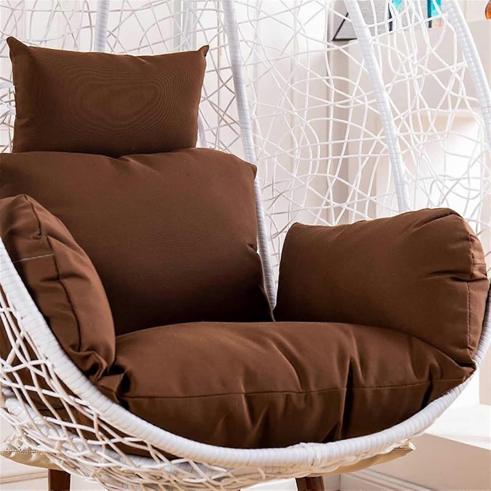 Hanging Egg Chair Cushion Cover Waterproof Outdoor Single Seat Swing With Zipper Coffee Cover Only