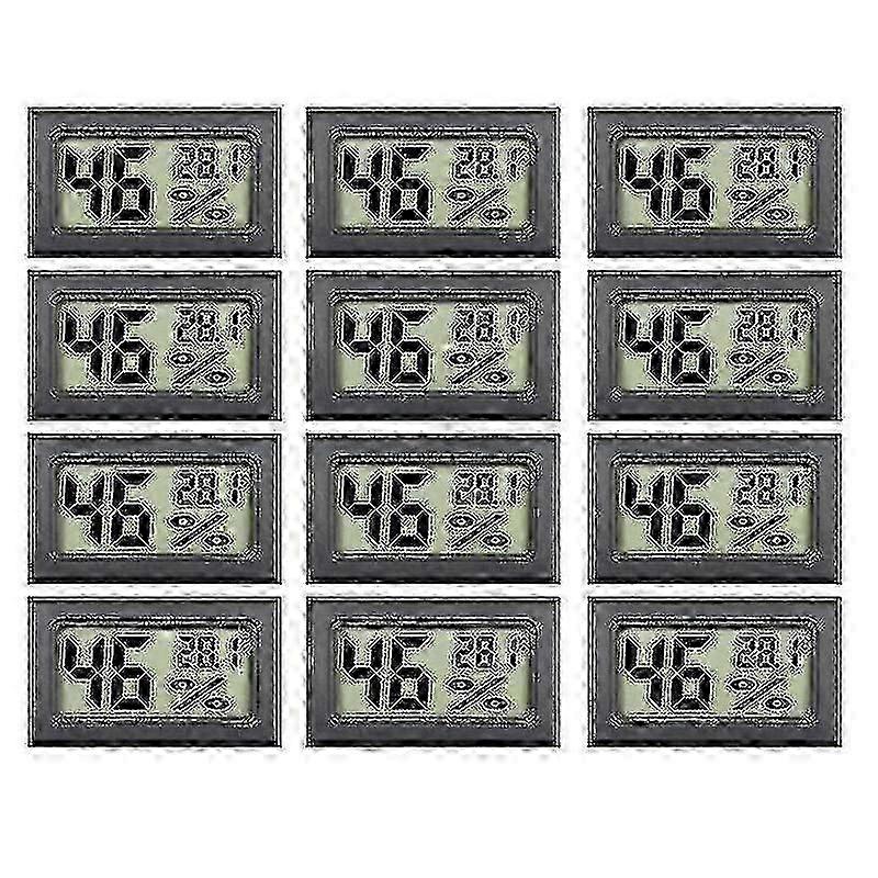 12-Pack Digital Hygrometer Thermometer - Mini Indoor Humidity/Temp Monitor