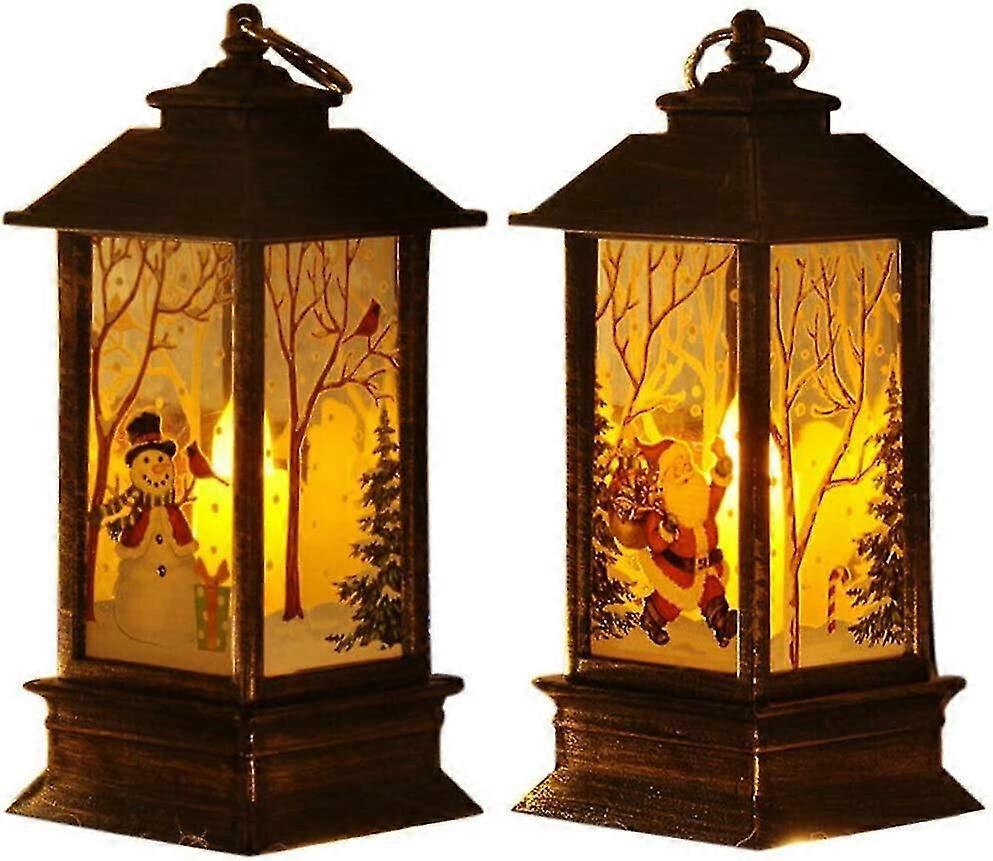 2 Pack Decorative Vintage Led Christmas Lantern,warm White