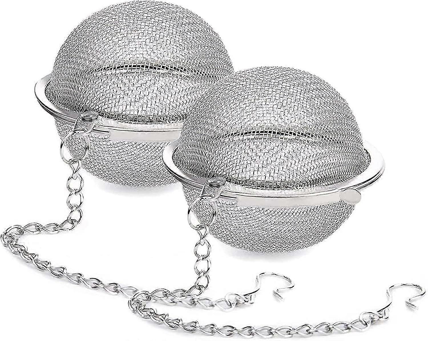 2pcs Stainless Steel Mesh Tea Ball Infuser, Loose Leaf Tea Infuser Strainers Strainers Interval Diffus
