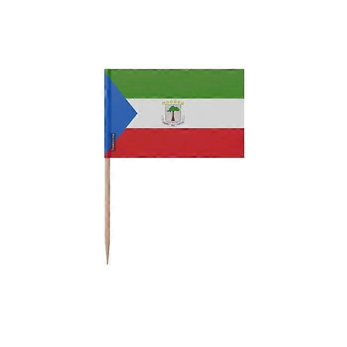 Toothpicks - Multicolor - Equatorial Guinea Flag - 8 cm - 100 pieces - Bamboo Stick