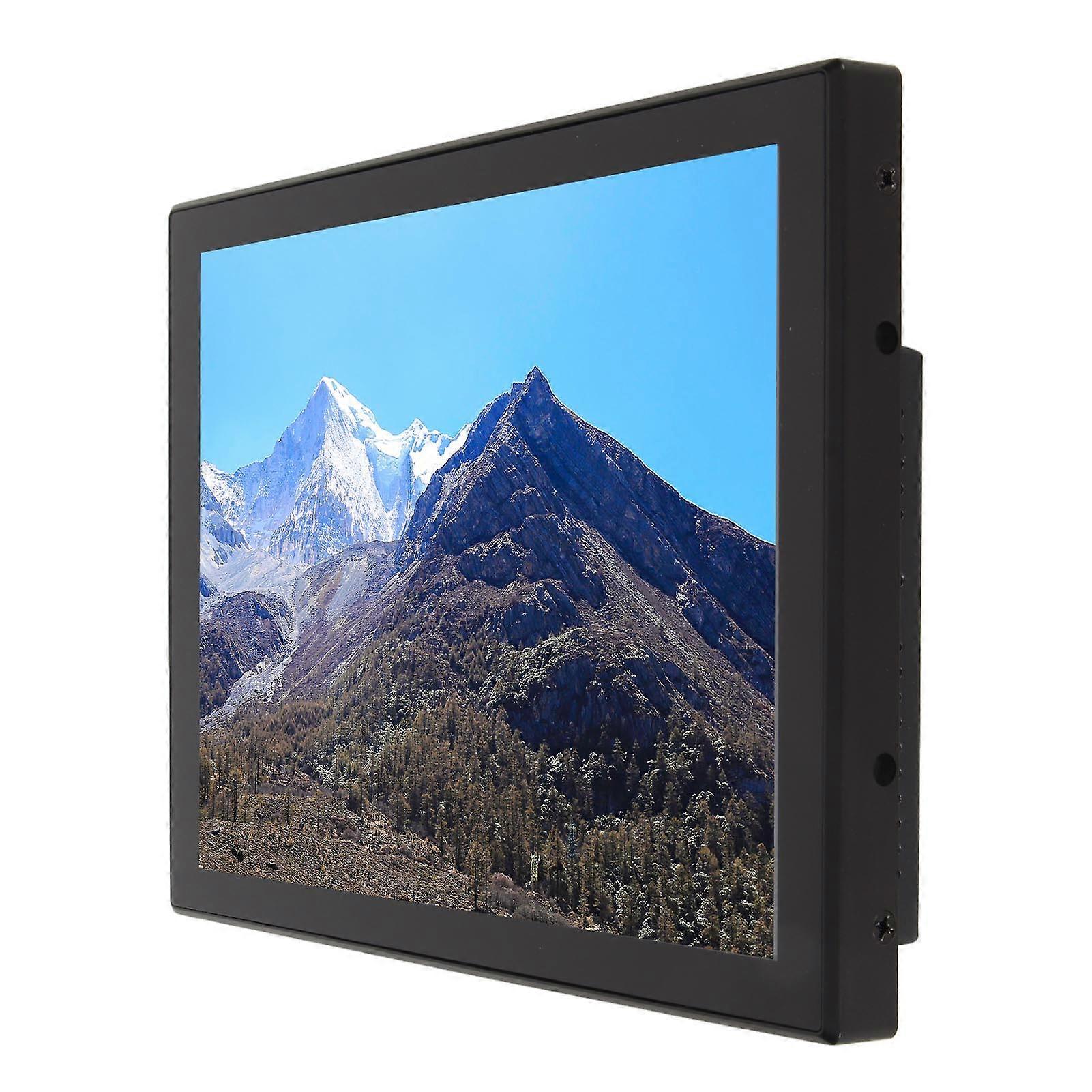 8 Inch Touchscreen Monitor 4:3 Wall Mounted 10 Point Capacitive Touch Support VGA HD Multimedia Interface LED Monitor 100‑240V EU Plug 