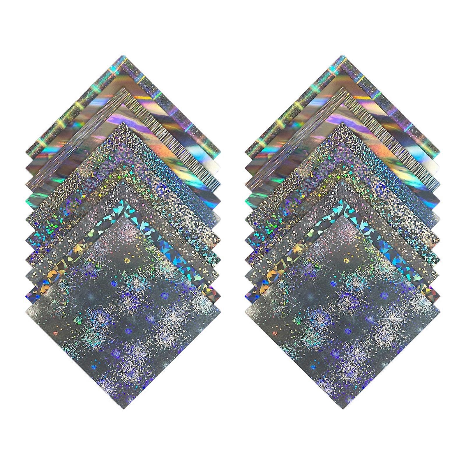 20 Sheets Glittered Craft Paper Shimmering Plastic Sheets for Craft Scrapbooking Card Making Photo Album and Packaging Multicolor