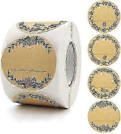 500Pcs 2Inch Round Baking Kraft Label Stickers Jam Jar Circle Shape Self-Adhesive Label Stickers