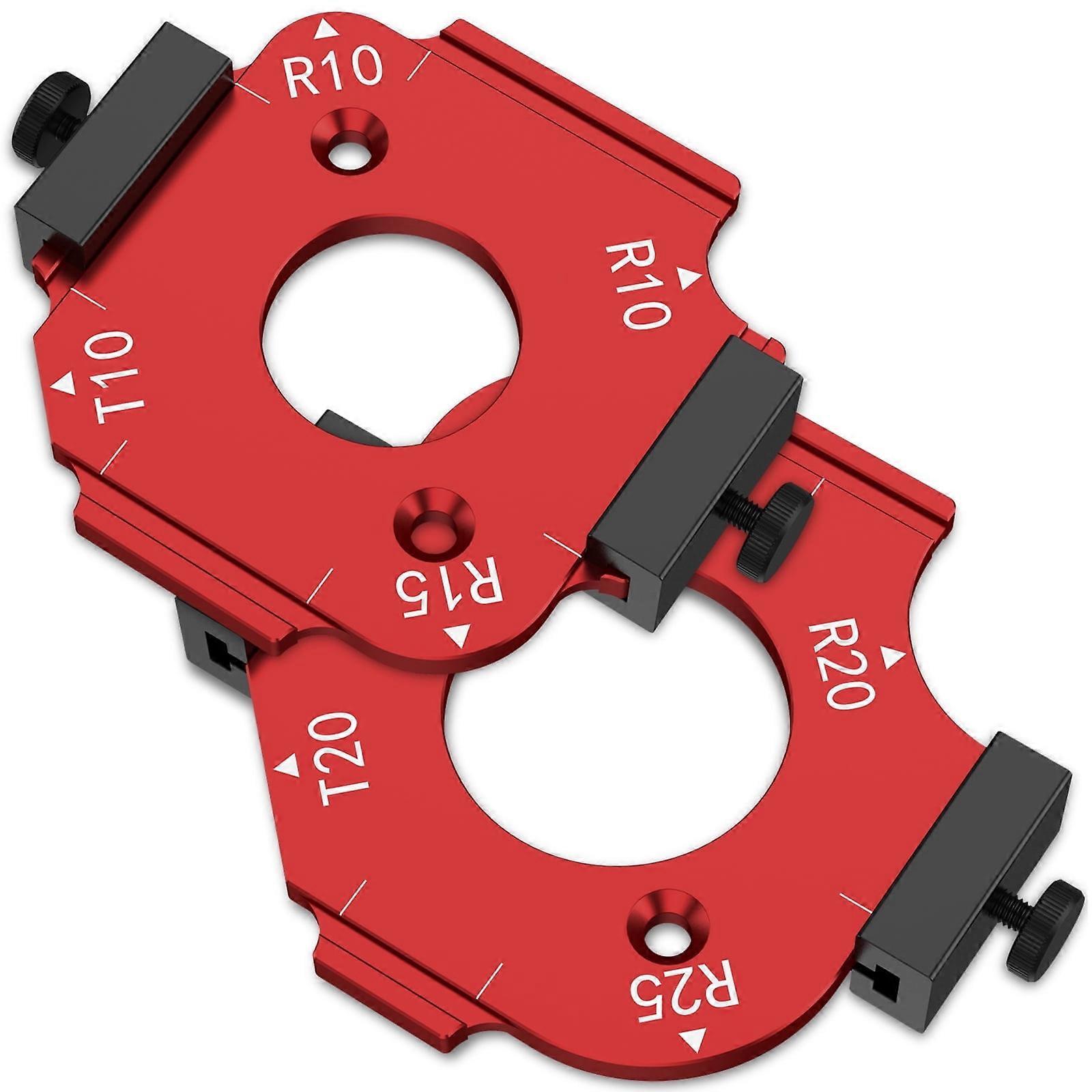 FUYGRCJ 2PCS Woodworking Round Corner Radius Templates, Aluminum Alloy Jig Compatible with Router for Woodworking