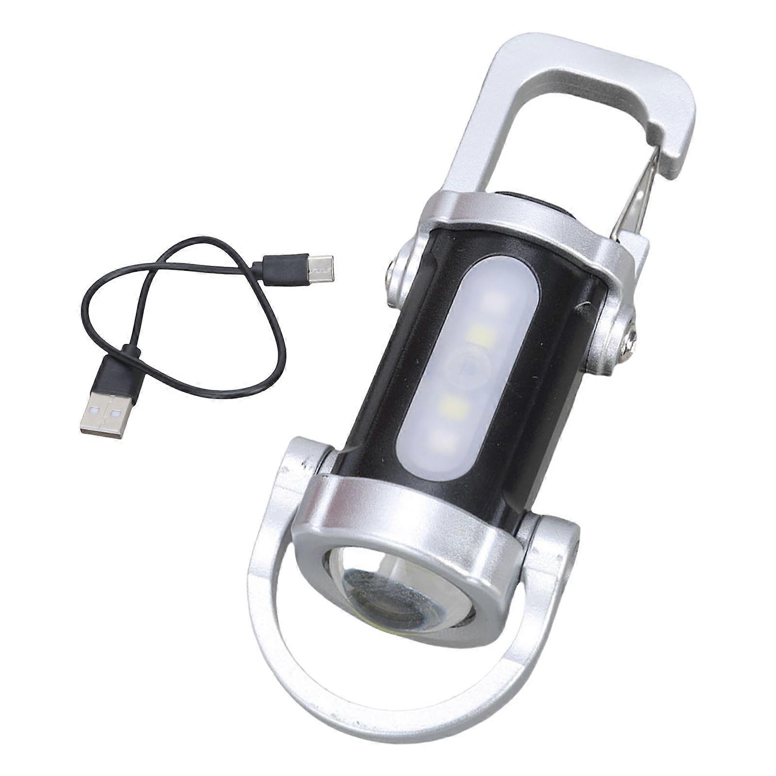 USB Rechargeable Torches Keychain Lamp Portable Work Light Small LED Flashlights Keychain Light for Night Work Enduring Multicolor