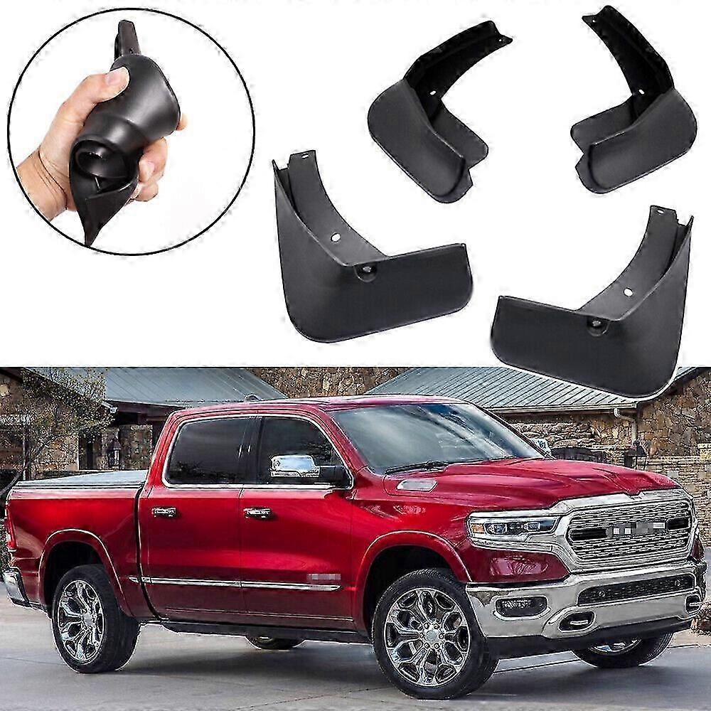 Exquisite Mudguards Splash Guards Fender Mud Flaps for 2019-2024 Ram 1500 w/ Wheel brow
