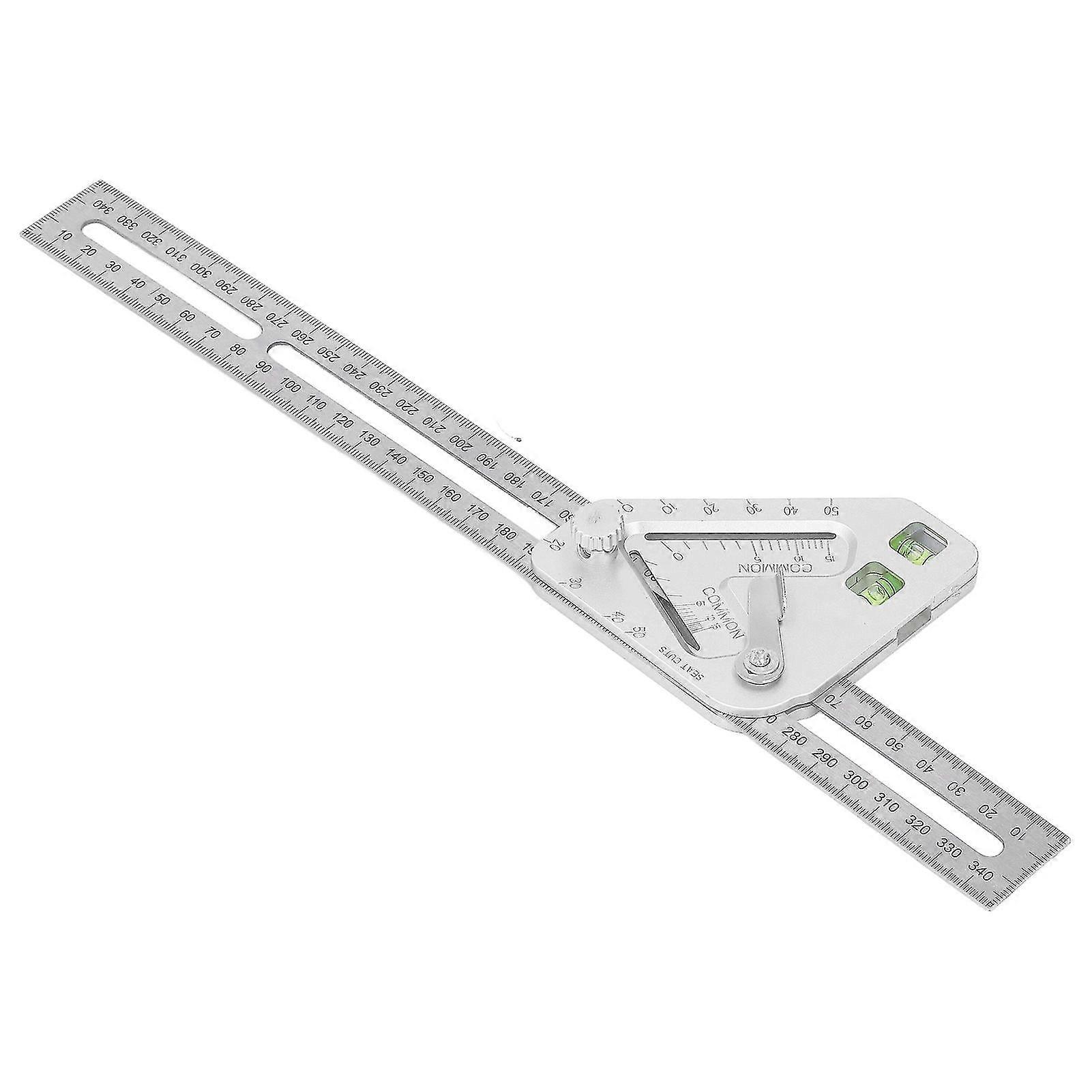 Woodworking Triangle Ruler Silver Flexible Wear Resistance Triangle Ruler with Bubble Level