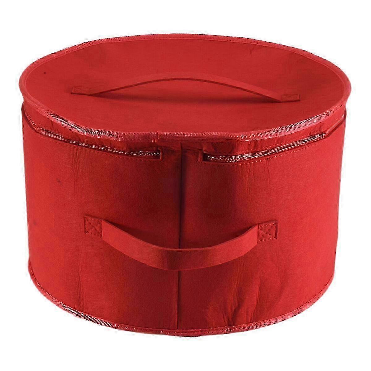 Hat Box Organizer Round Travel Hat Boxes Foldable Hat Storage Bag with Dustproof Lid Large Hat StoraRed  A-M Edition 1107