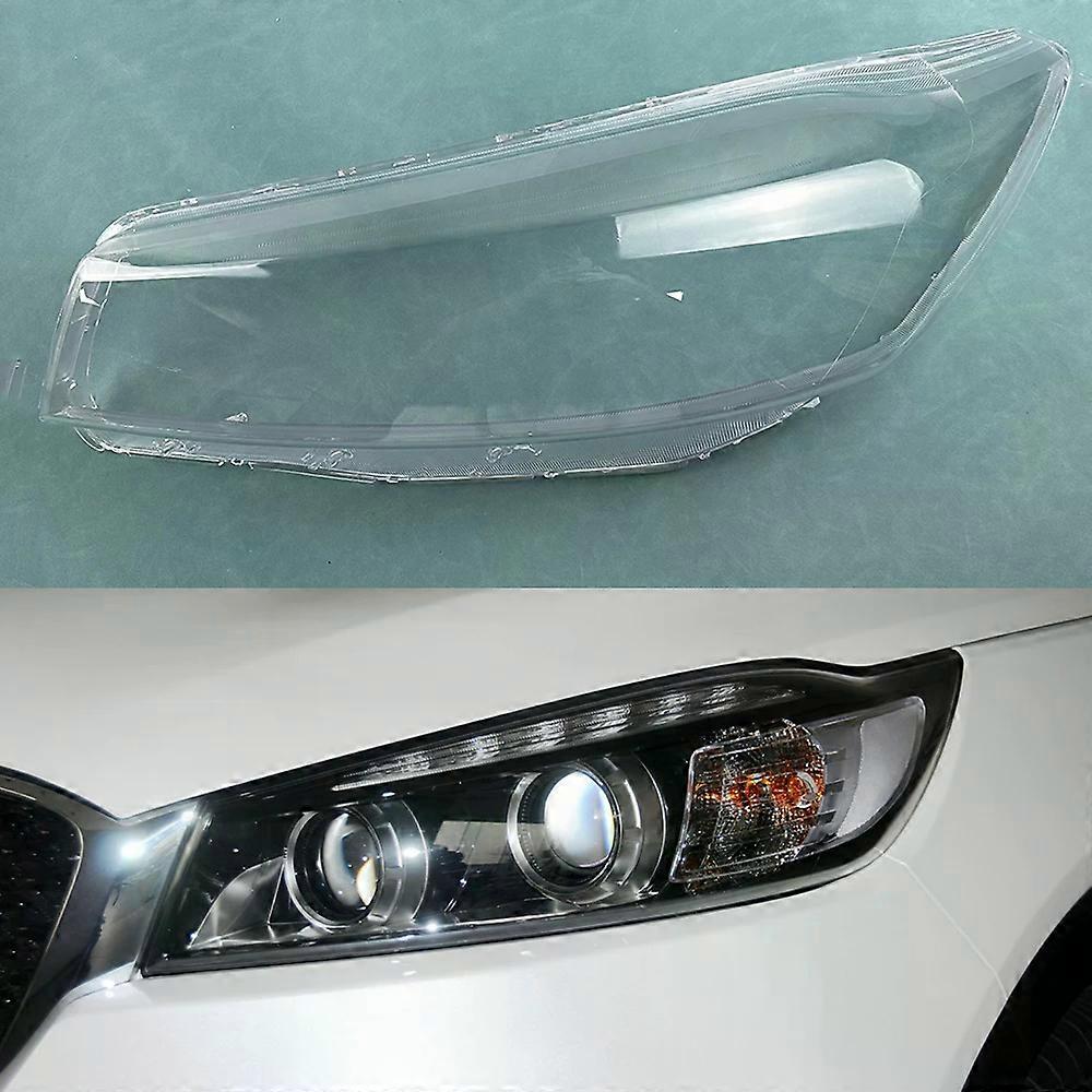 For Kia Sorento 2015~2017 Headlight Cover Headlamp Shell Transparent Plastic Lampshade Plexiglass Replace Original Lens